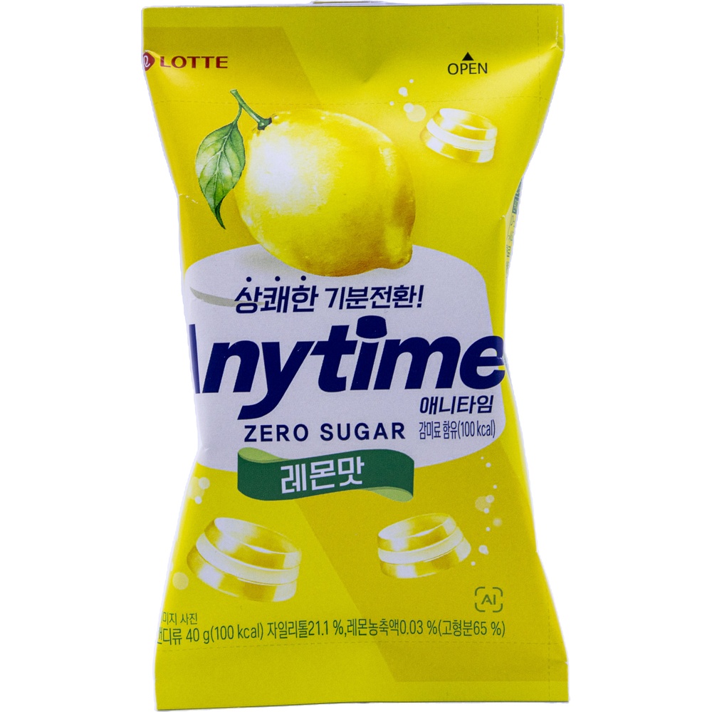 롯데 애니타임 제로 슈가 레몬맛 40g
