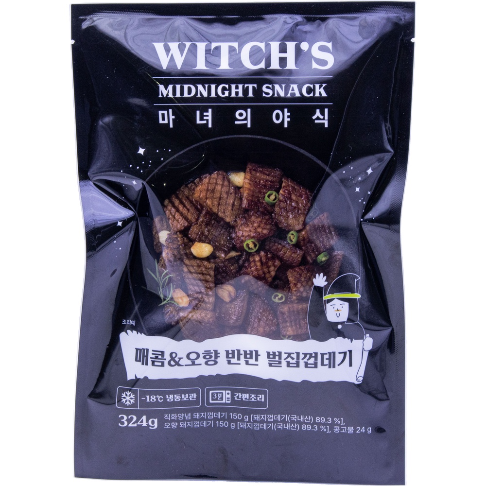 와이즈엘리테일 마녀의야식 매콤 오향 반반 벌집껍데기 324g