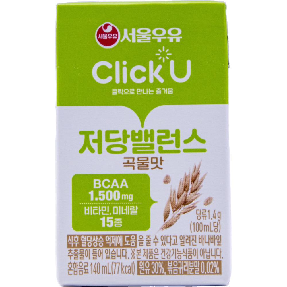서울우유 클릭유 저당밸런스 곡물맛 140mL