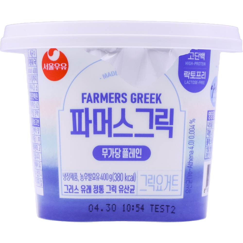 서울우유 파머스그릭 무가당 플레인 그릭요거트 400g