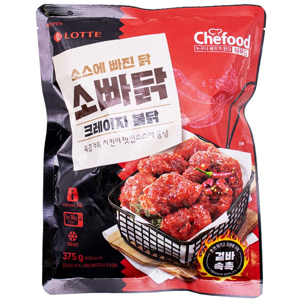 롯데 소빠닭 크레이지 불닭 375g