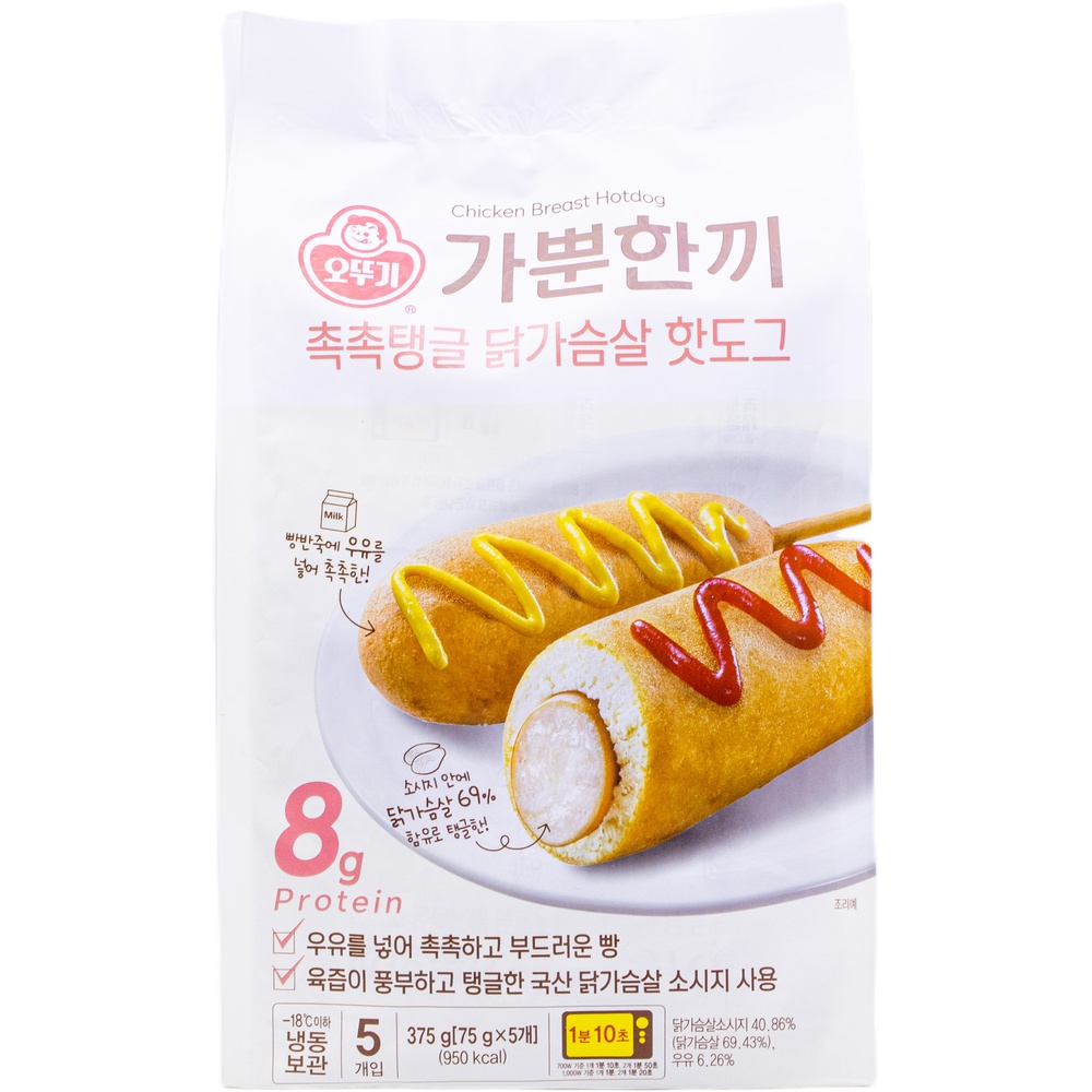 오뚜기 가뿐한끼 촉촉탱글 닭가슴살 핫도그 75g