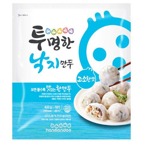한만두 투명한 낙지만두 물방울 420g