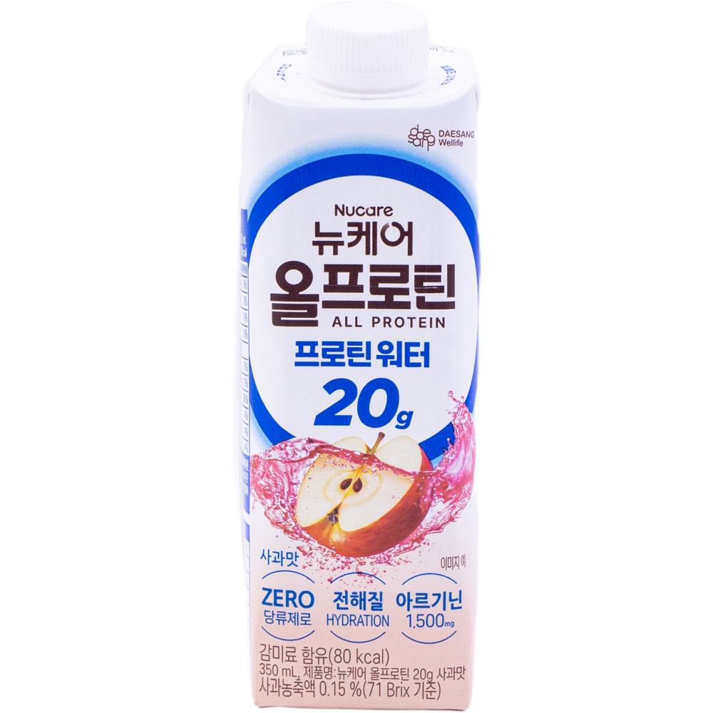 대상웰라이프 뉴케어 올프로틴 프로틴워터 사과맛 350mL