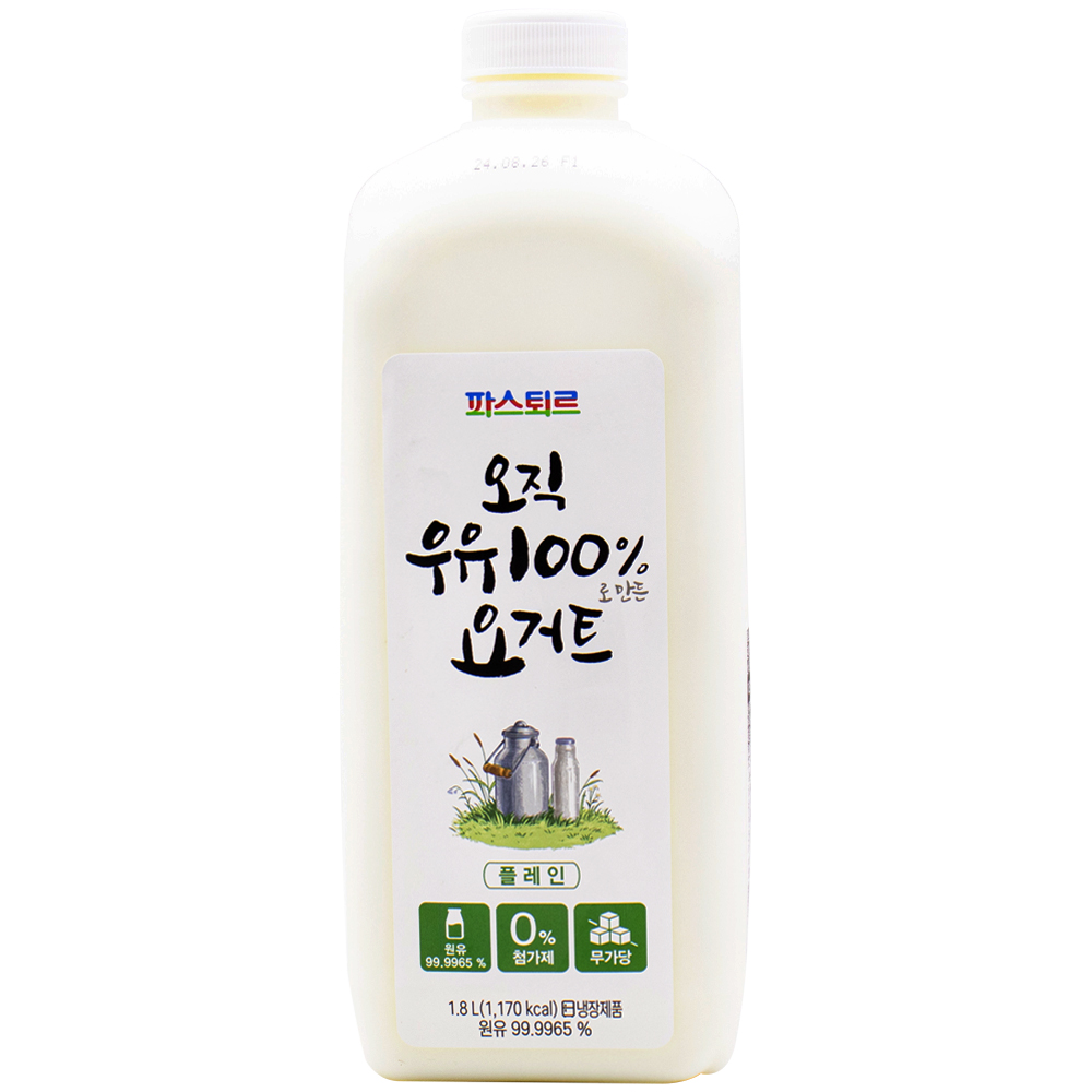롯데 파스퇴르 오직 우유 100% 요거트 1.8L