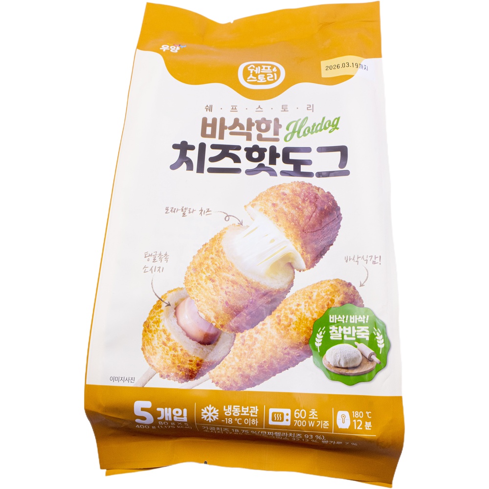 우양 쉐프스토리 바삭한 치즈 핫도그 80g