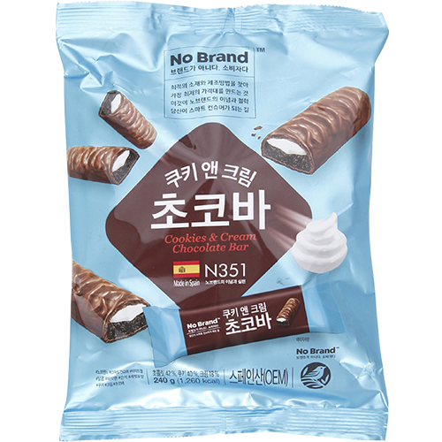 이마트 노브랜드 쿠키 앤 크림 초코바 240g