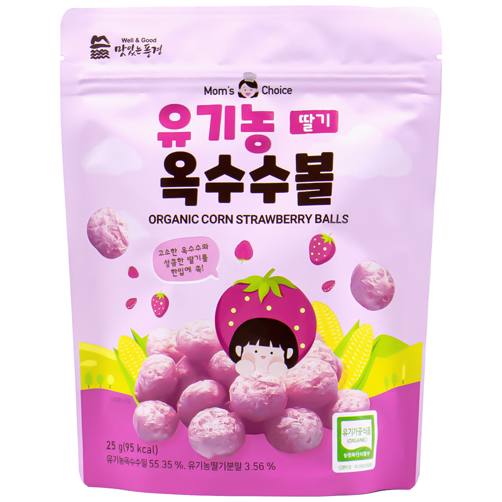 맛있는풍경 유기농 옥수수볼 딸기 25g