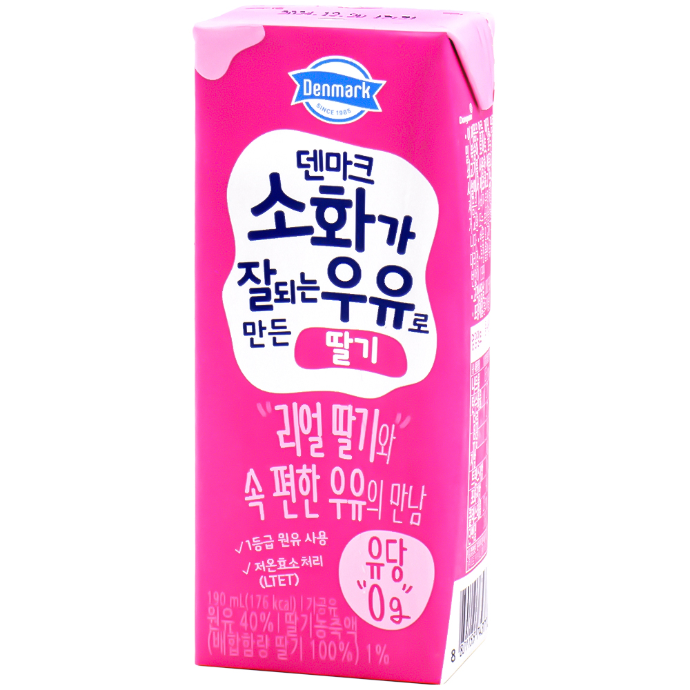 동원 덴마크 소화가 잘되는 우유로 만든 딸기 190mL