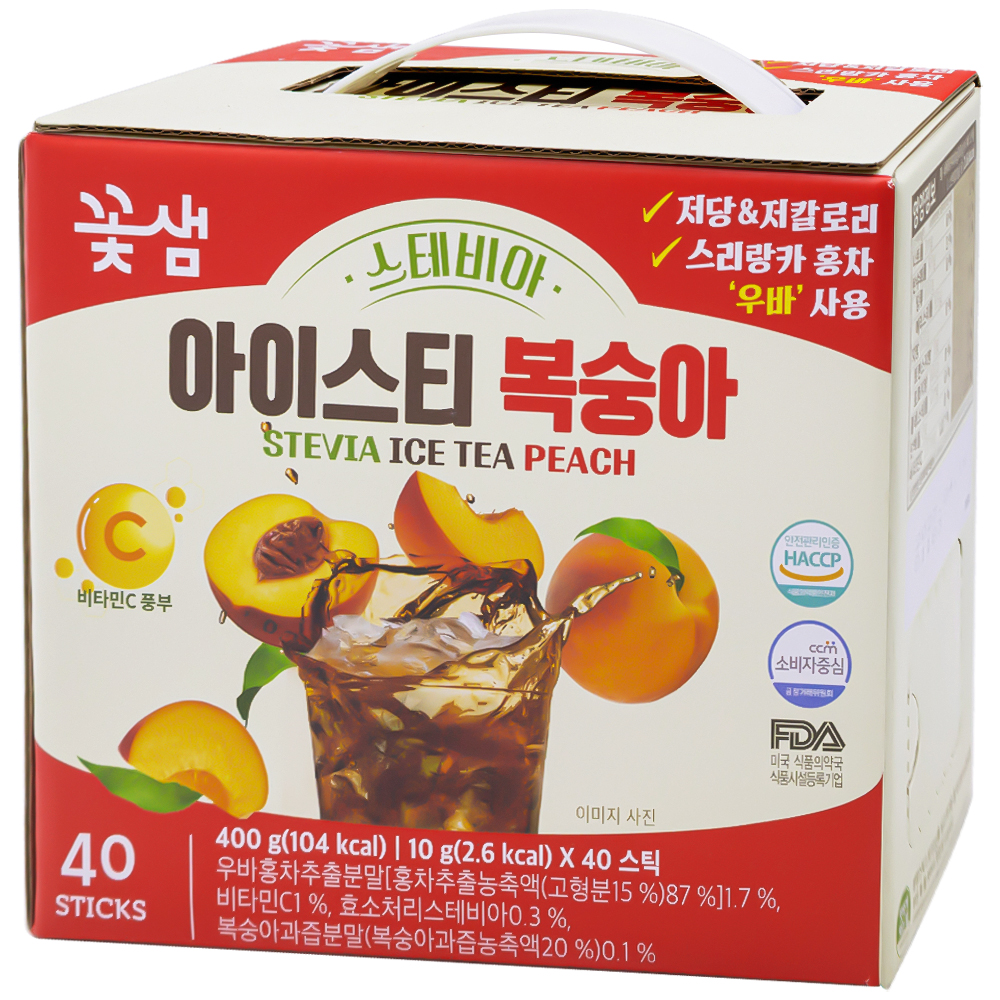 꽃샘 스테비아 아이스티 복숭아 10g