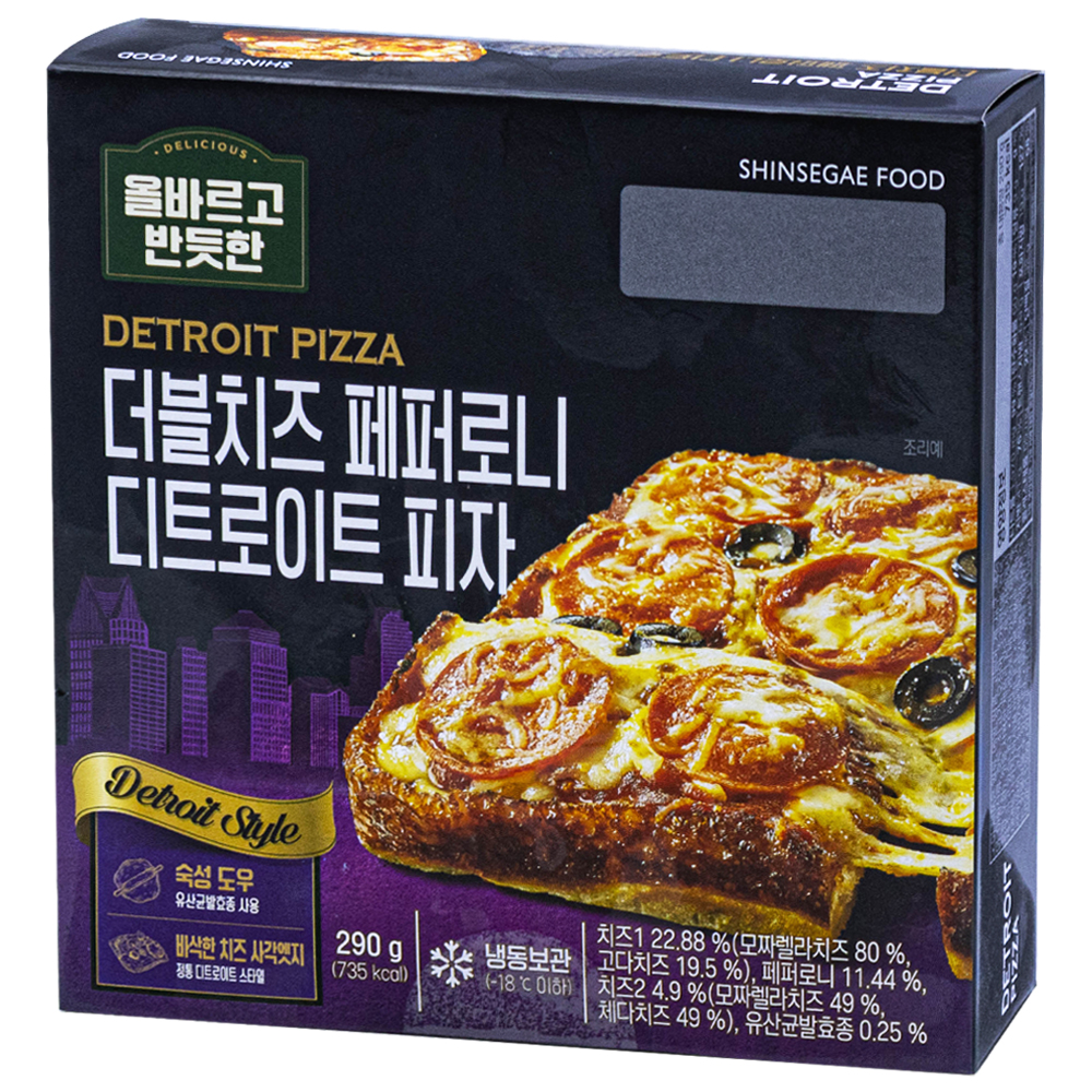 신세계푸드 더블치즈 페퍼로니 디트로이트 피자 290g
