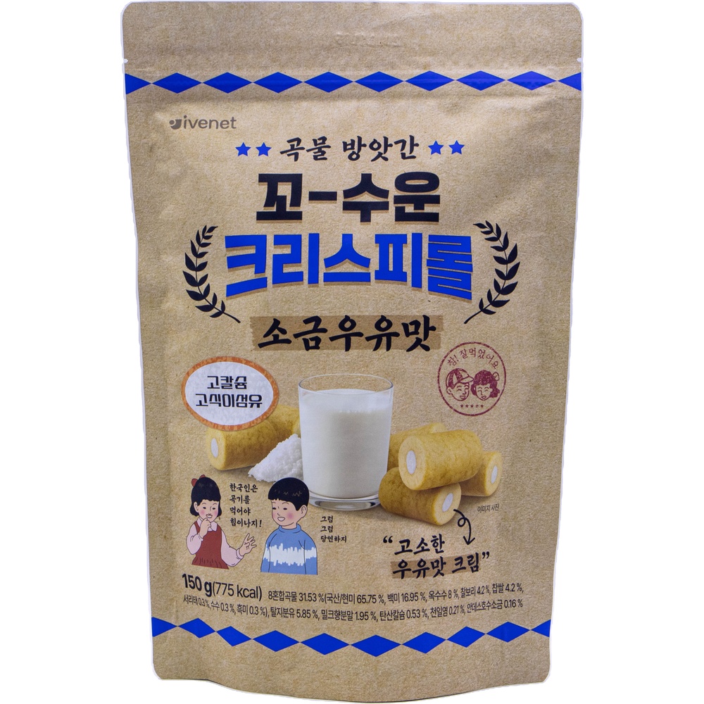 아이배냇 곡물방앗간 꼬수운 크리스피롤 소금우유맛 150g