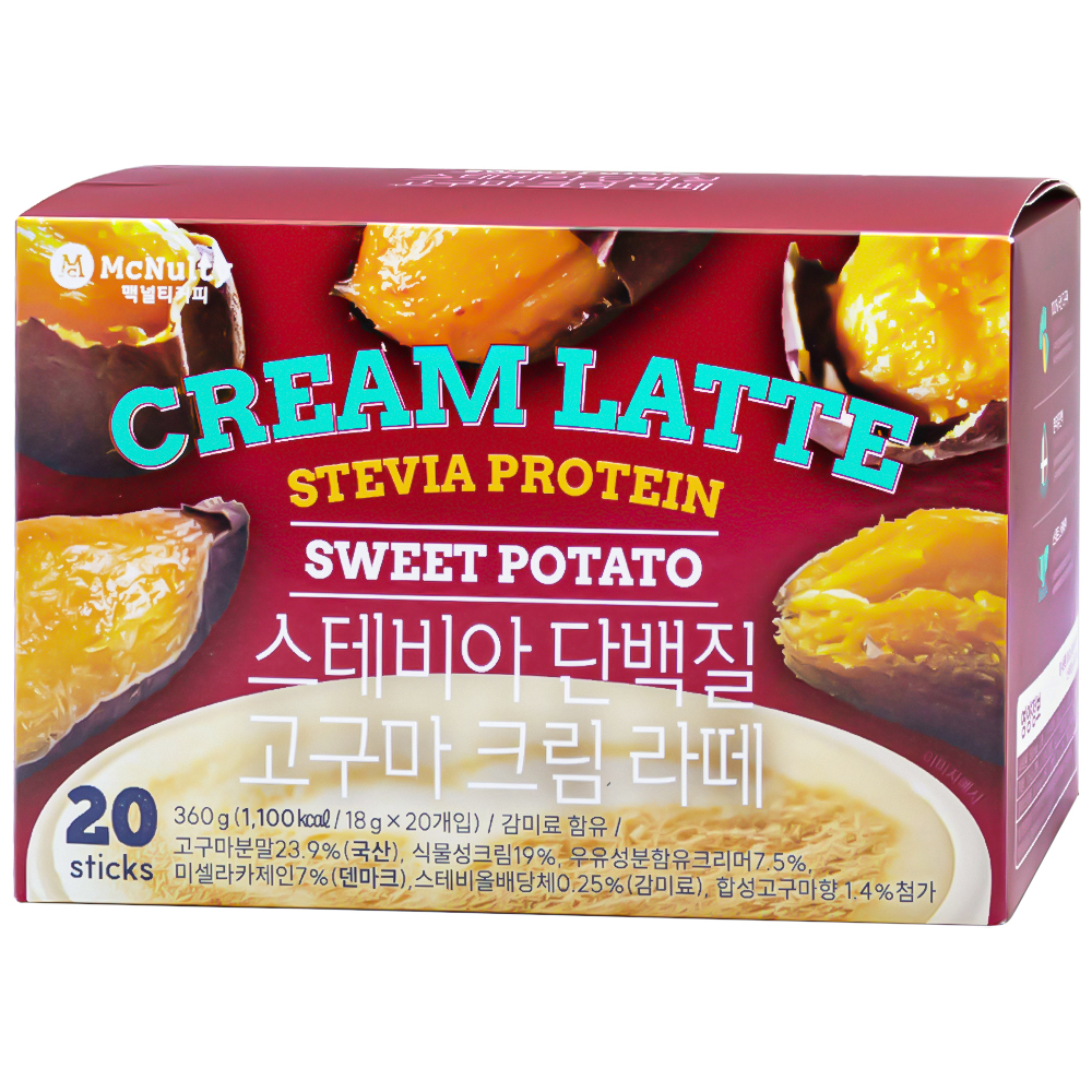 맥널티 스테비아 단백질 고구마 크림 라떼 20g