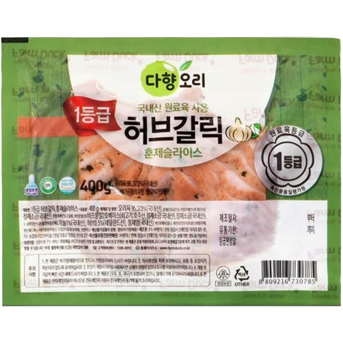 팜덕 다향 훈제오리 허브갈릭맛 400g