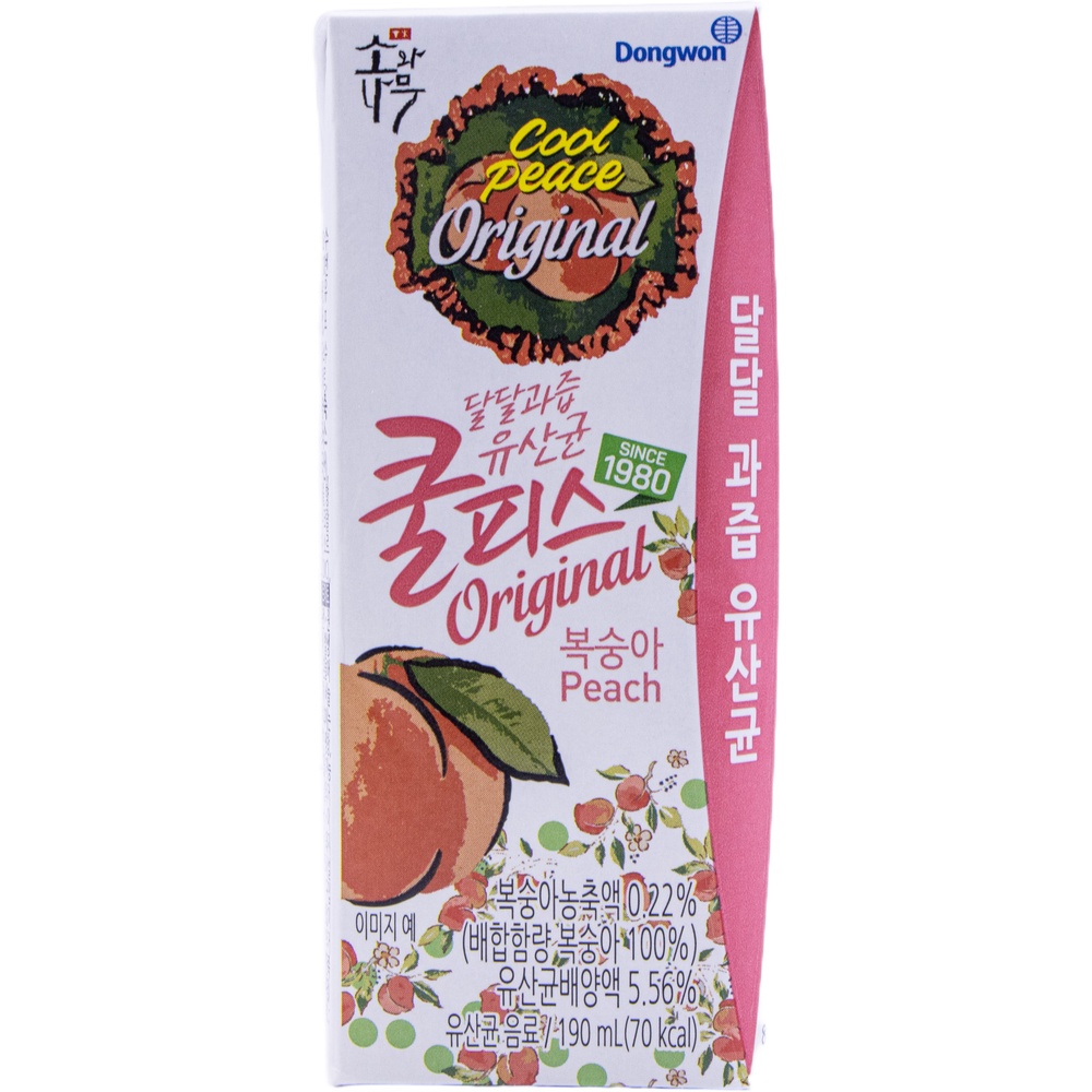 동원 소와나무 쿨피스 오리지널 복숭아 190mL