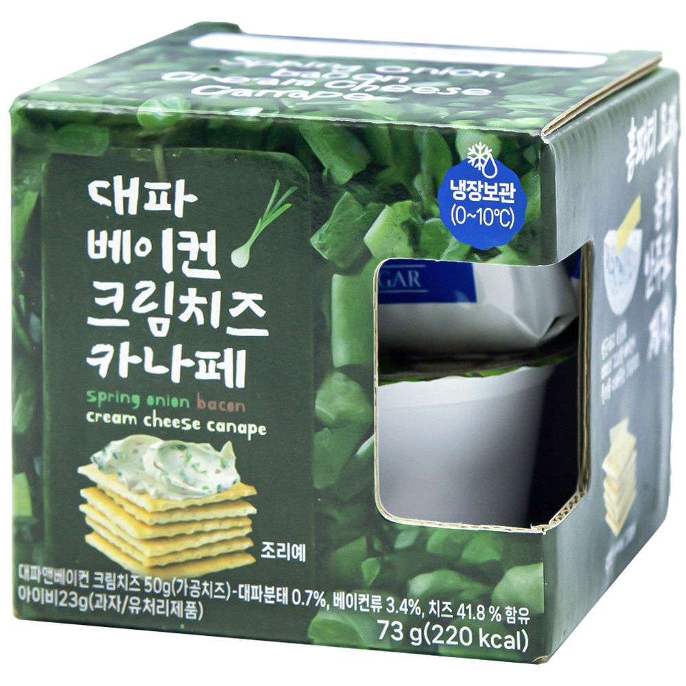 치즈앤푸드 대파 베이컨 크림치즈 카나페 73g
