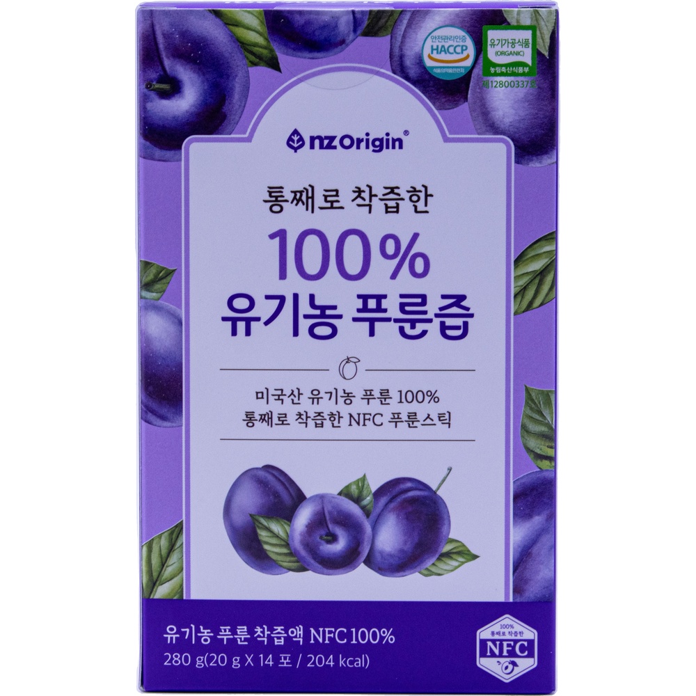 퍼스카 엔젯오리진 통째로 착즙한 100% 유기농 푸룬즙 20g
