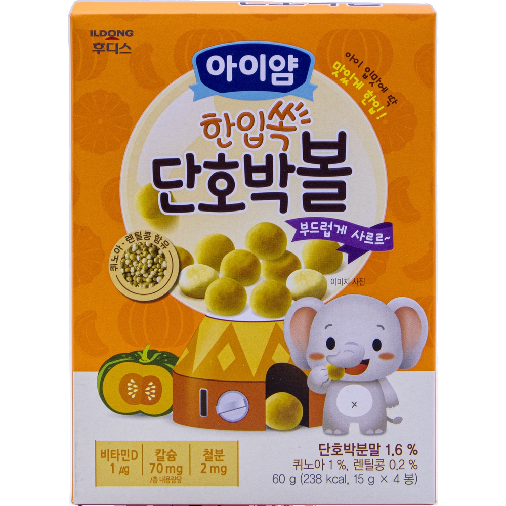 일동후디스 아이얌 한입쏙 단호박볼 60g