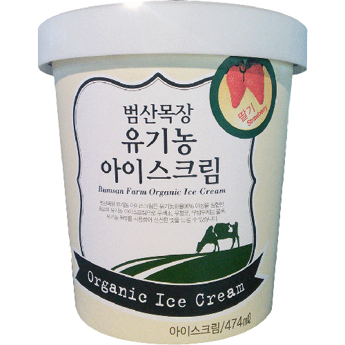 범산목장 유기농 아이스크림 딸기 474ml