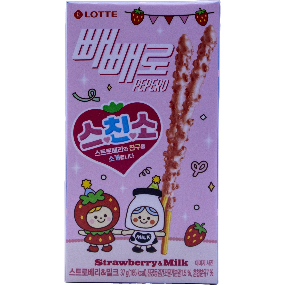 롯데 빼빼로 스트로베리 밀크 37g