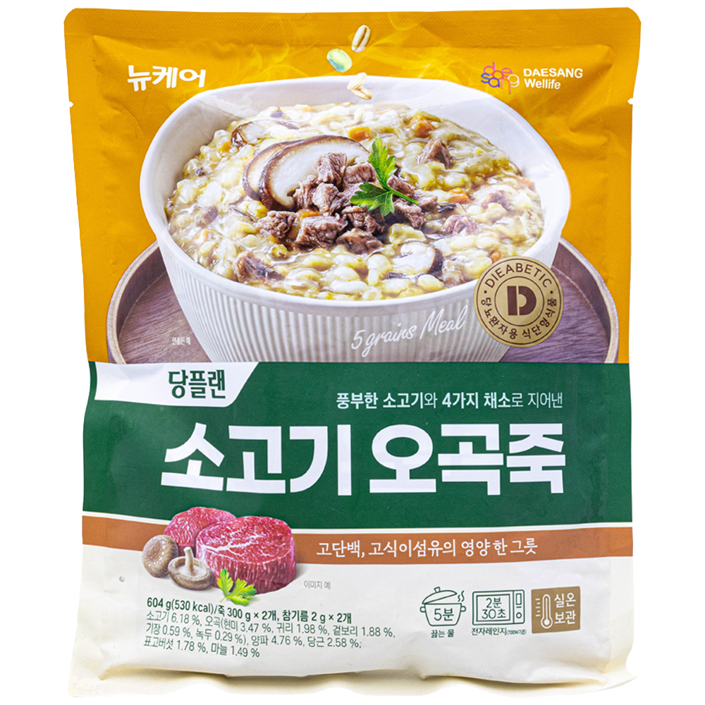 대상웰라이프 뉴케어 당플랜 소고기 오곡죽 604g