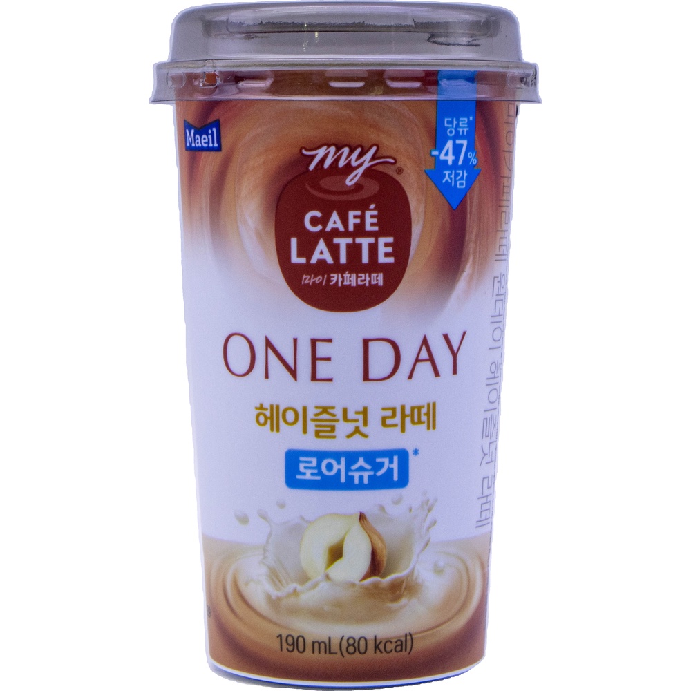 매일 마이카페라떼 원데이 헤이즐넛 라떼 로어슈거 190mL