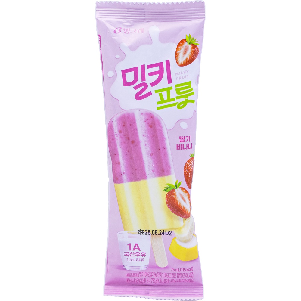 빙그레 밀키프룻 딸기바나나 75mL