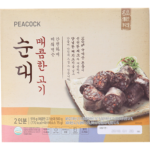 피코크 매콤한 고기 순대 515g