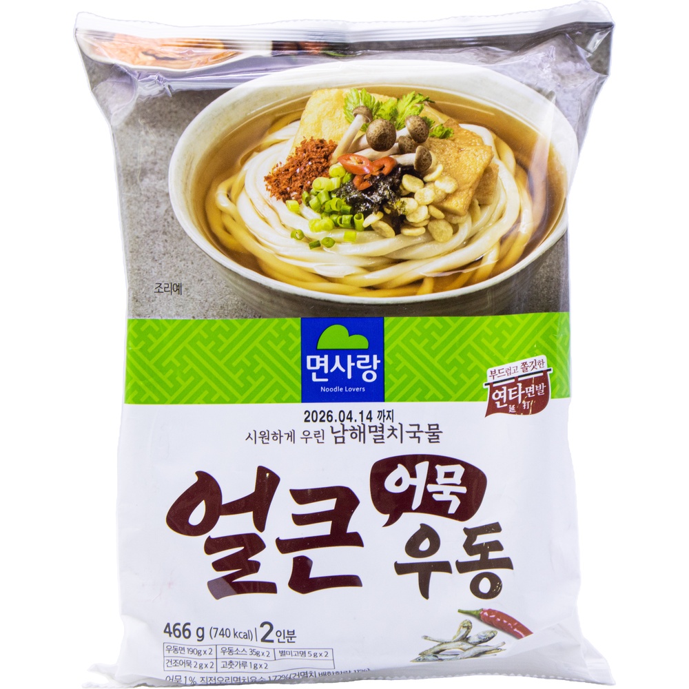 면사랑 얼큰 어묵 우동 466g