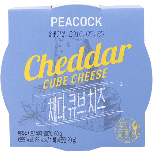 피코크 체다 큐브 치즈 60g