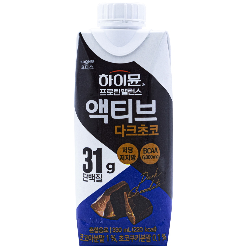 일동후디스 하이뮨 프로틴밸런스 액티브 다크초코 330mL