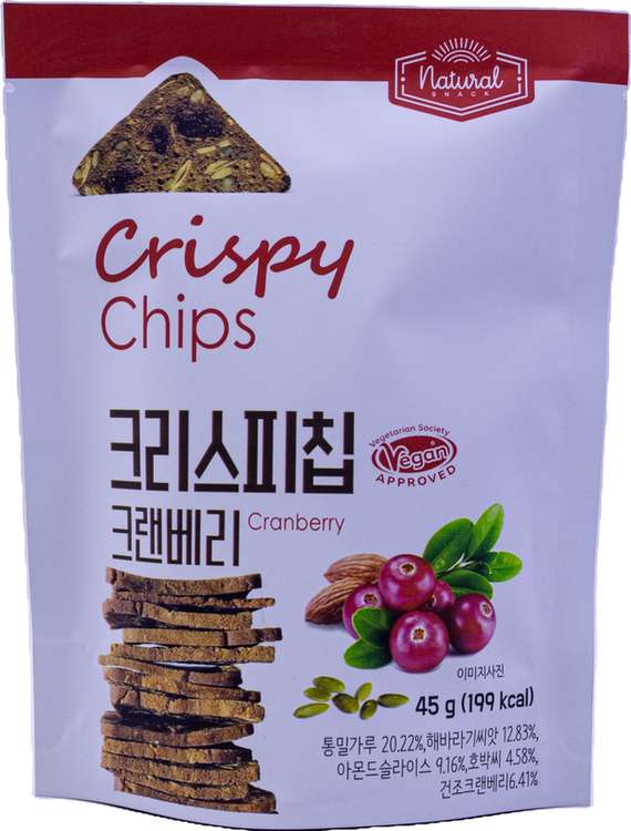 마늘빵집 내추럴스낵 크리스피칩 크랜베리 45g