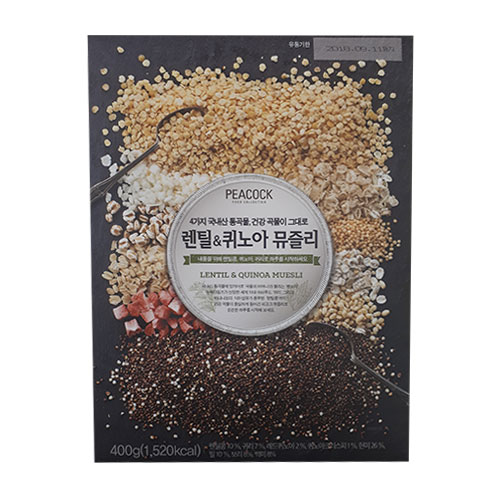 피코크 렌틸&퀴노아 뮤즐리 400g