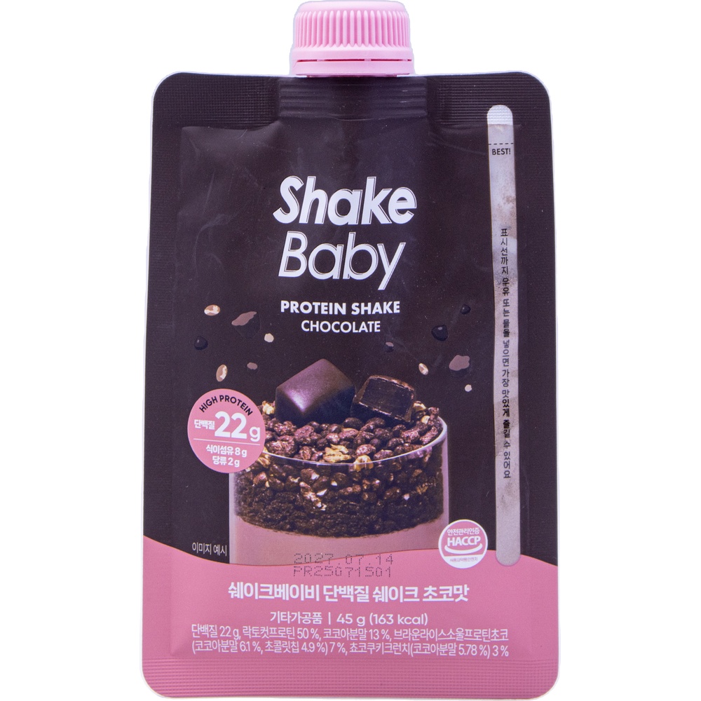 슬로우로켓 쉐이크베이비 단백질쉐이크 초코맛 45g