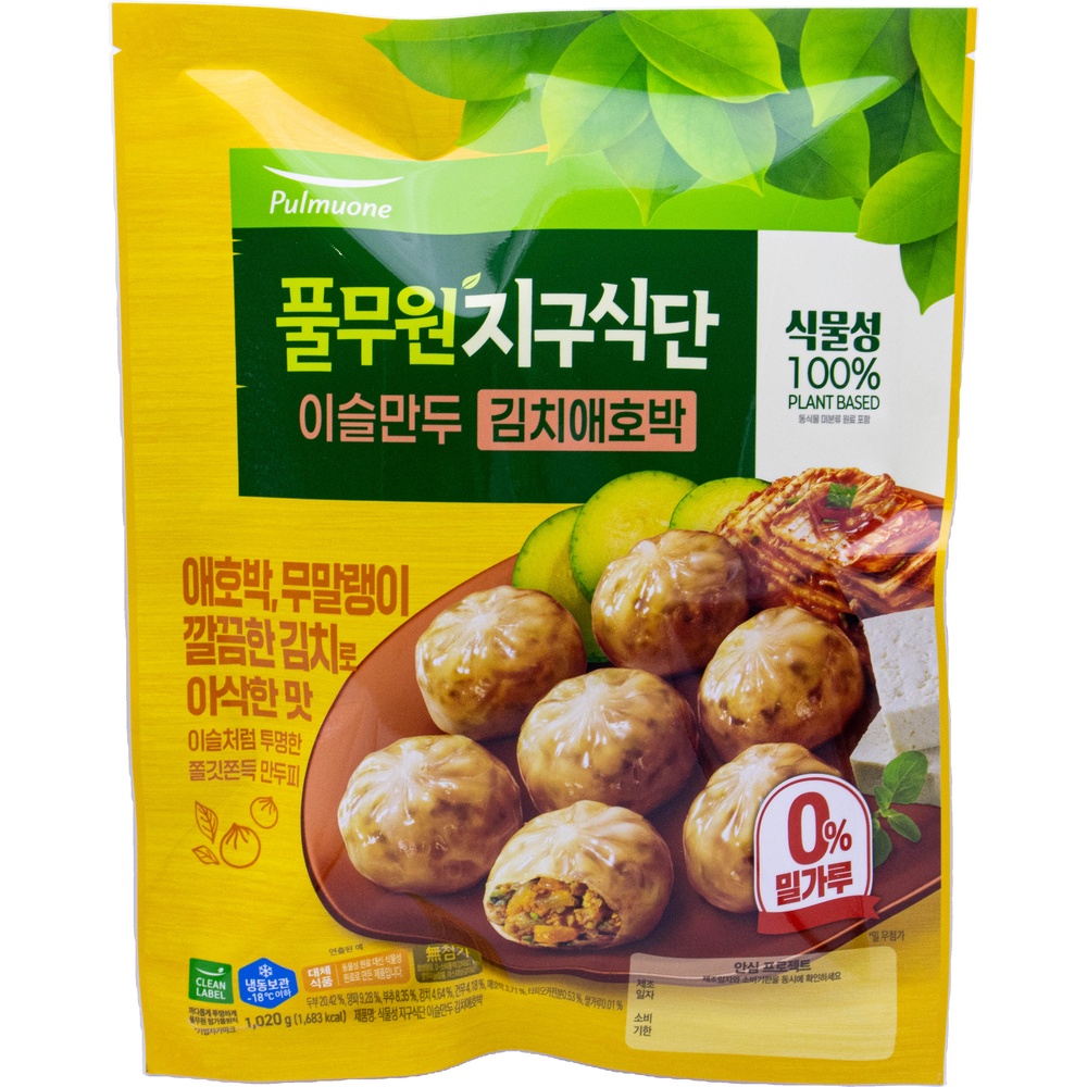 풀무원 식물성 지구식단 이슬만두 김치애호박 1020g