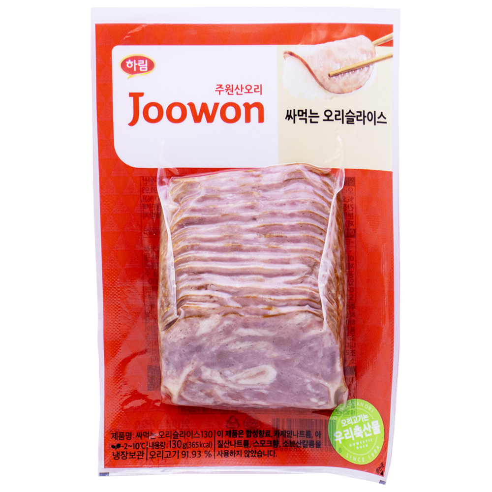 하림 주원산오리 싸먹는 오리슬라이스 130g