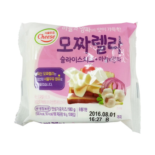 서울우유 모짜렐라 슬라이스치즈 마늘&양파 180g