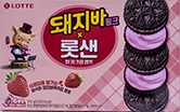 롯데 돼지바핑크 롯샌 딸기크림 깜뜨 315g