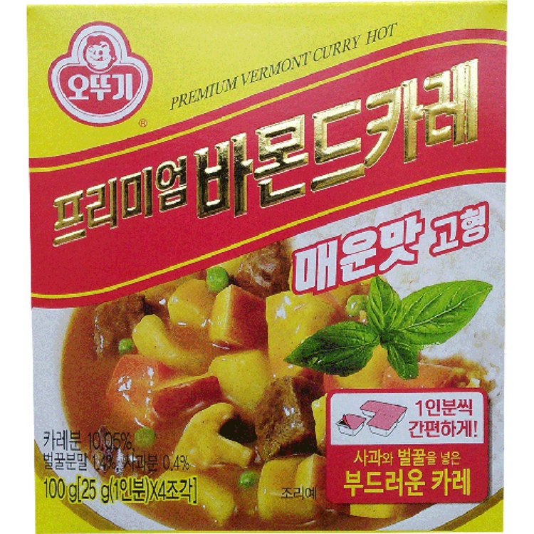 오뚜기 프리미엄 바몬드카레 고형 매운맛 100g