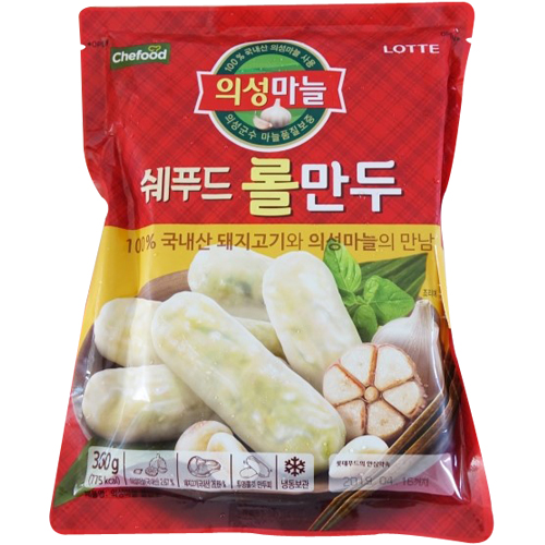 롯데푸드 쉐푸드 의성마늘 롤만두 360g
