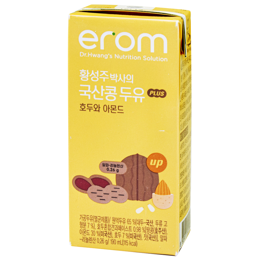 이롬 황성주 박사의 국산콩 두유 플러스 호두와 아몬드 190mL