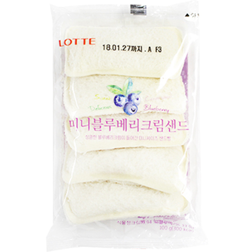 롯데제과 미니블루베리크림샌드 100g