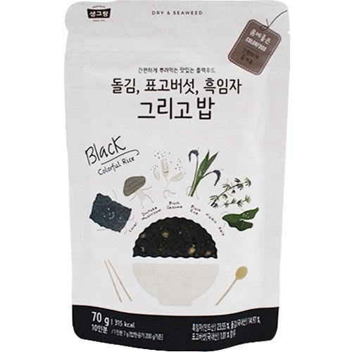 생그랑 돌김, 표고버섯, 흑임자 그리고 밥 70g