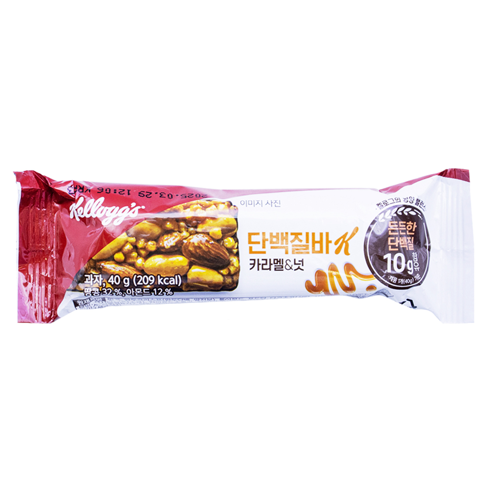 농심 켈로그 단백질바K 카라멜&넛 40g