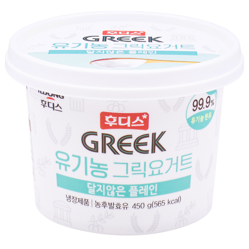 일동후디스 유기농 그릭요거트 달지않은 플레인 450g