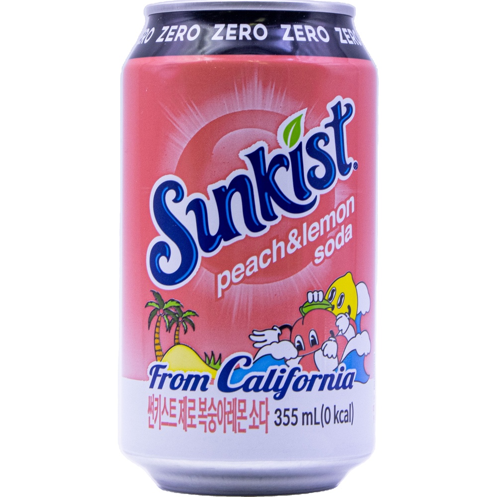 광동 썬키스트 제로 복숭아레몬 소다 355mL