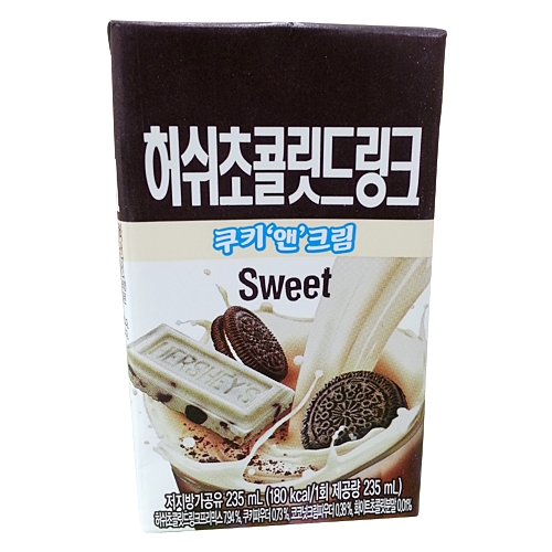 매일유업 허쉬초콜릿드링크 쿠키앤크림 235ml