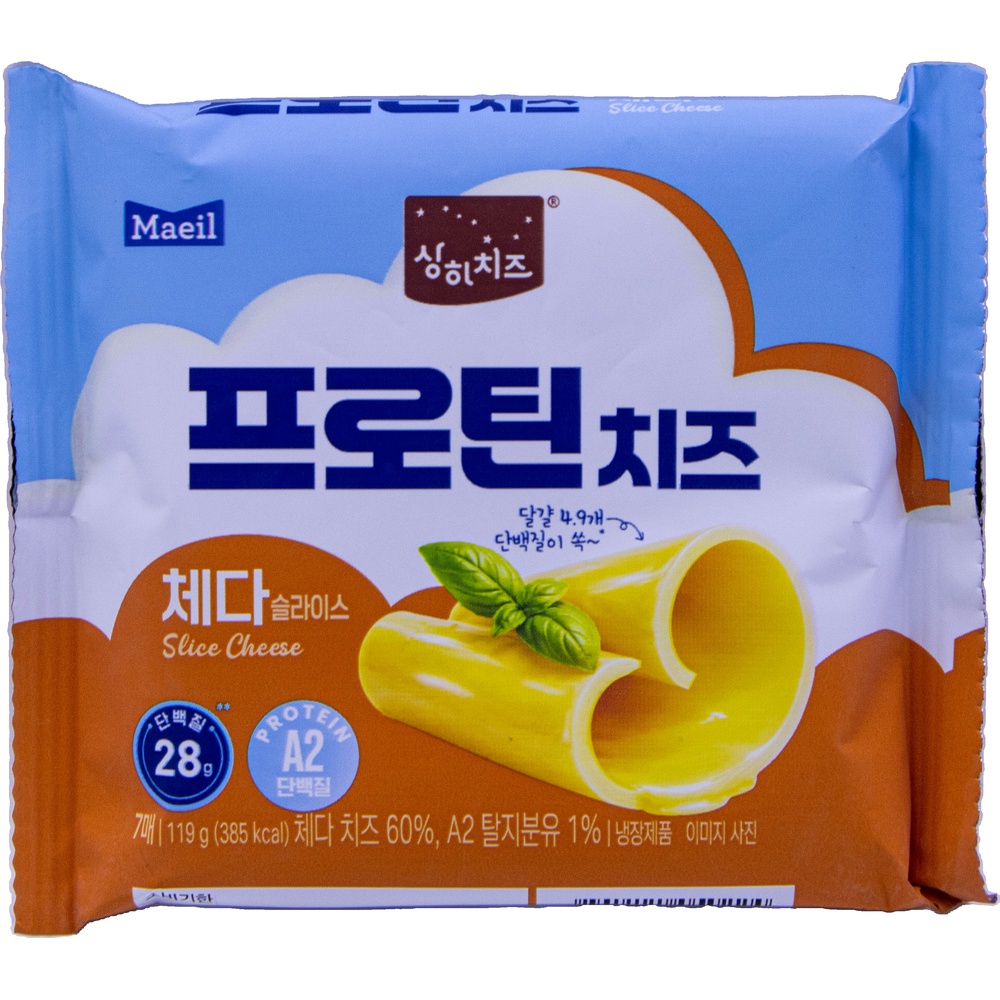 매일유업 상하치즈 프로틴치즈 체다 슬라이스 17g