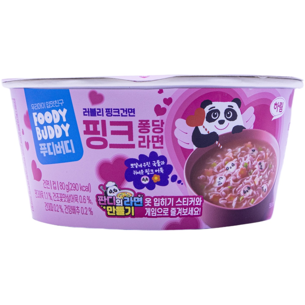 하림 푸디버디 핑크퐁당라면 80g