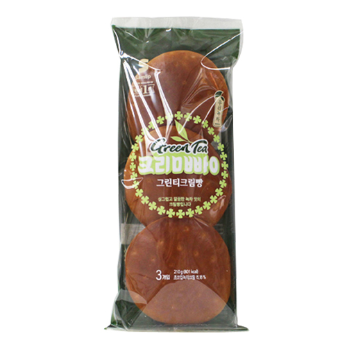 삼립 그린티 크림빵 210g